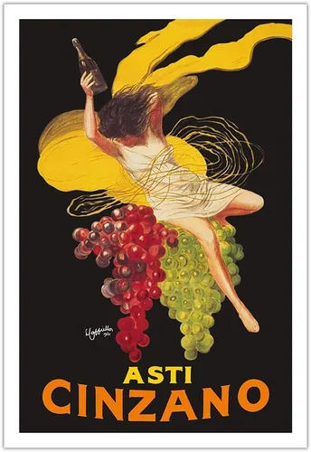 Vista 10 de Asti Cinzano - Asti Spumante - Vino blanco espumoso italiano - Póster publicitario vintage por Leonetto Cappiello c.1910 - Impresión de papel mate