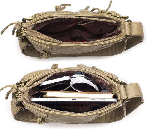 Vista 3 de Montana West Crossbody Bag for Women Multi Pocket Shoulder Medium Travel Purses Ultra Soft Washed Leather