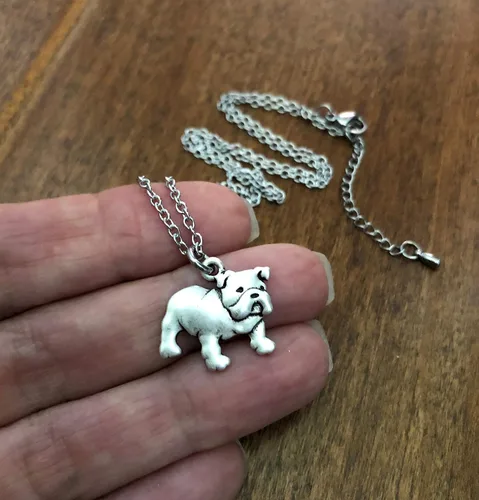 Vista 3 de Collar de bulldog inglés de 18 pulgadas, cadena ajustable de acero inoxidable, regalo de condolencias para perro mamá