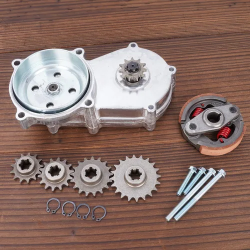 Vista 3 de Embrague de caja de reducción de engranajes para mini bicicleta de bolsillo de 2 tiempos de 47cc 49cc Heavy duty twin-chain design with T8F
