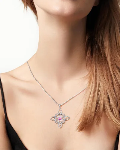 Vista 2 de BDL Genuine 925 Sterling Silver Birthstone Necklaces Pendants for Women Mom,Celtic KnotAnniversaryChristmas Gifts for Wife Girlfriend