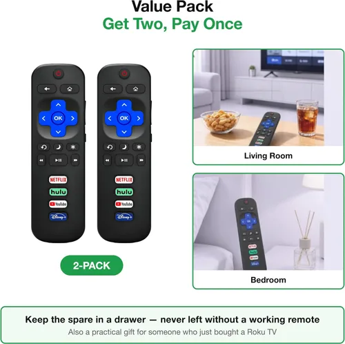 Vista 7 de Control remoto universal para televisores Roku TV, reemplazo