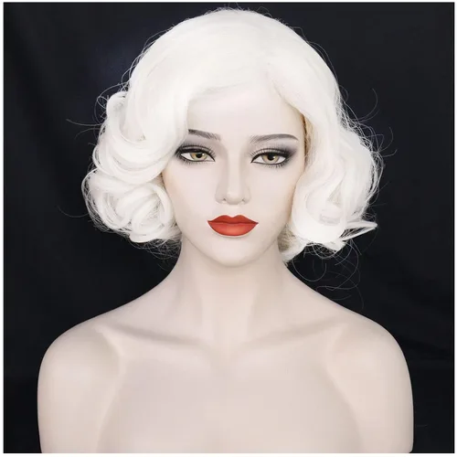 Vista 8 de Peluca rizada rubia para mujer, peluca de cabello rubio ondulado