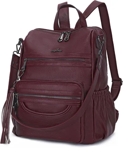Vista 80 de Bolsos mochila monedero de piel sintética para mujer, bolsas con zíper, mochilas de hombro casuales