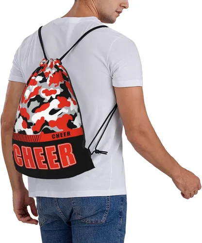 Vista 62 de Mochila con cordón impermeable para gimnasio, bolsas con cordón, bolsa de cuerda deportiva, mochila de camuflaje, Bolsas con cordón Cheer - Bolsas