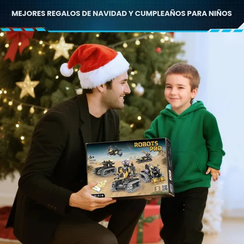 Vista 3 de Kit de construcción de robot con control remoto, regalos STEM para niños de 8 a 12 años, kit de robot científico, robótica, juguete técnico para Gris