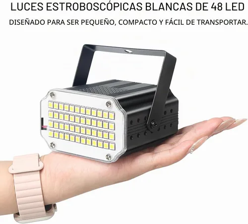 Vista 6 de MAD OWL Paquete de 2 luces estroboscópicas blancas para habitación, luces estroboscópicas de fiesta intermitentes para fiesta (paquete de 2)