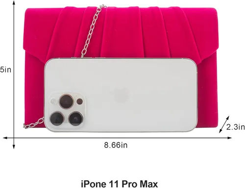 Vista 5 de CurvChic Bolso de noche para mujer, bolso de mano de ante sintético, bolso de fiesta, bolso de graduación nupcial