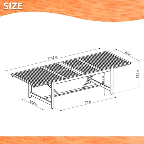 Vista 5 de Brampton - Juego de comedor extensible para patio de 9 piezas, madera de eucalipto, ideal para exteriores e interiores
