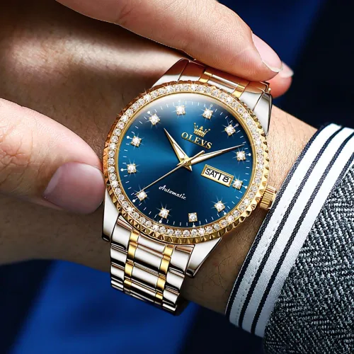 Vista 2 de OLEVS Reloj mecánico para hombre ahueca hacia fuera impermeable reloj de cuerda automático para hombres