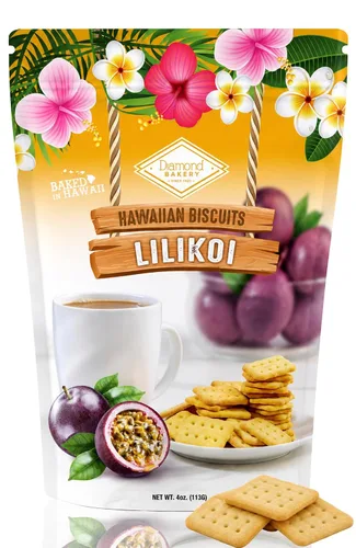 Vista 10 de Diamond Bakery Galletas hawaianas de guayaba Sweet Guava Biscuits Light & Crunchy Great with Coffee & Tea Resealable On-the-Go 4oz Bag