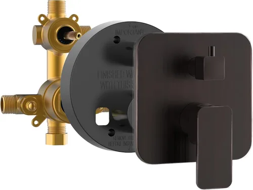Vista 12 de PULSE ShowerSpas 3007-RIVD-BN - Válvula de equilibrio de presión Tru-Temp bidireccional de 1/2 pulgada con kit de molduras cuadradas de níquel