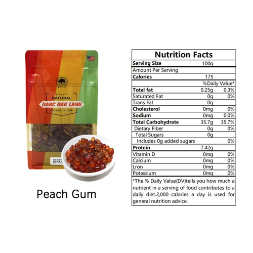 Vista 7 de DABC OAK LAND Goma de Durazno Silvestre, Flor de Durazno Comestible 100% Natural, Lágrimas Tao Jiao Resina de Durazno, 滋補抗皺 桃膠 Estimulante