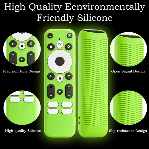 Vista 3 de Remote Cover for Onn 4K HD Streaming Device Android TV 4K UHD Stick TV Box Onn box,High quality silicone,Glow in the dark,Waterproof,Glow Green,Glow