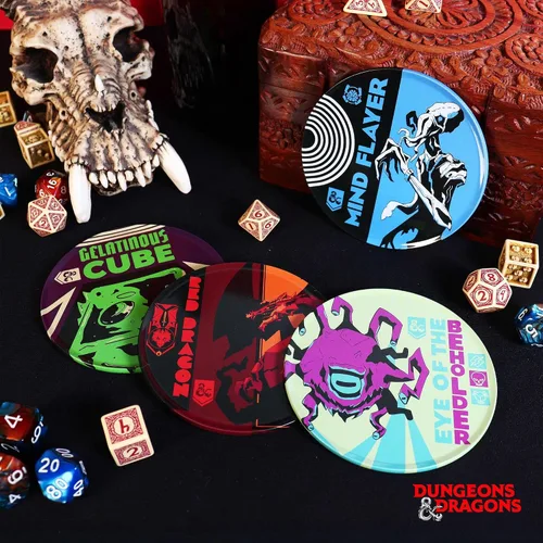 Vista 6 de Dungeons & Dragons Monsters - Juego de posavasos de metal (4 piezas)