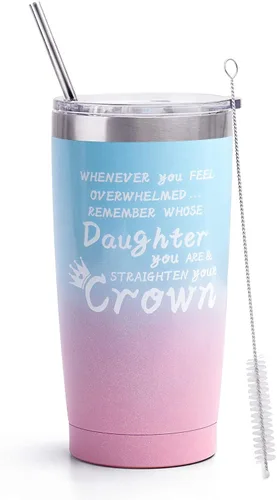 Vista 6 de TURMTF Vasos para el día de la madre para mi hija, regalo de papá mamá (a hija)