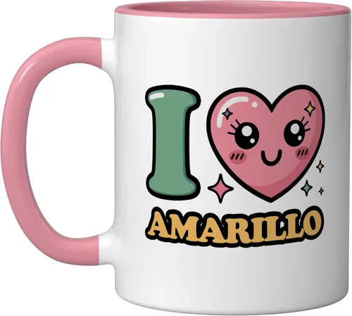 Vista 8 de I love Amarillo Ceramic Mug, Black/White