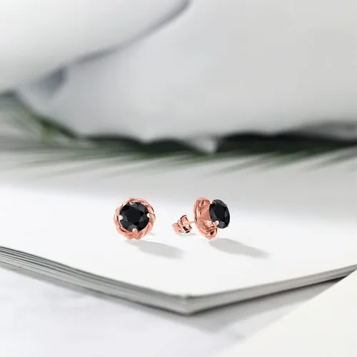 Vista 449 de Gem Stone King Aretes de plata de ley 925 de 0.236 in con piedra natal redonda para mujer