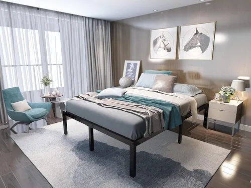 Vista 2 de 45MinST Marco de cama de almacenamiento máximo de 18 pulgadas, plataforma reforzada, 3500 libras, resistente, fácil montaje, base para colchón