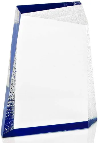 Vista 4 de Baudville Trofeo grabado – Pequeño trofeo glaciar acrílico con diseño de gotas azules y de agua – Grabado personalizado de hasta tres líneas