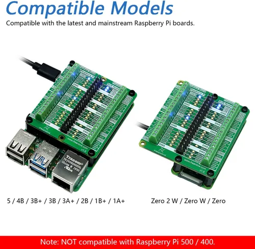 Vista 6 de Freenove Placa de ruptura para Raspberry Pi 5 / 4B / 3B+ / 3B / 3A+ / 2B / 1B+ / 1A+ / Zero 2 W/Zero W/Zero, protector de bloque de terminales