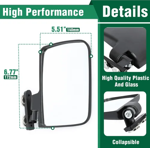 Vista 5 de HECASA Espejo universal para tractor compatible con John Deere, Kubota, Kioti, Mahindra Strong Magnetic Mirrors Accesorios para tractor