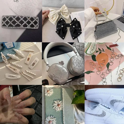Vista 5 de NOOEPC Joyas para el cabello, gemas autoadhesivas transparentes para el cabello, accesorios para el cabello de graduación, calcomanías