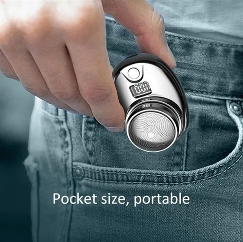Vista 4 de Mini afeitadora portátil para hombre, Afeitadora EléCtrica para Hombre, Mini afeitadora eléctrica, mini afeitadora portátil (plateado)