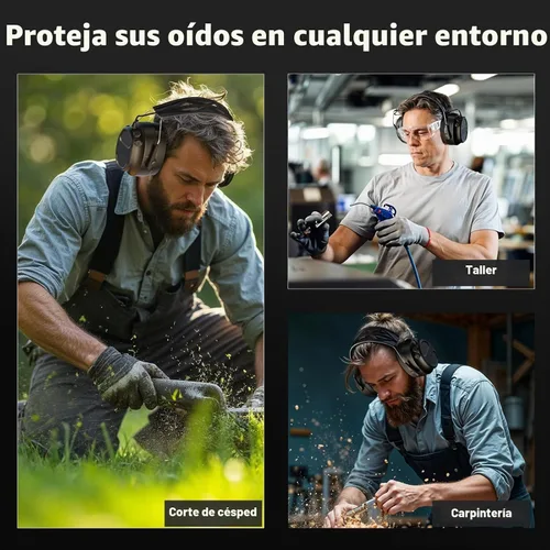 Vista 7 de BJKing Bluetooth Hearing Protection Headphones,120H Playtime, SNR 30dB Safety Earmuffs Ear Protection for Mowing