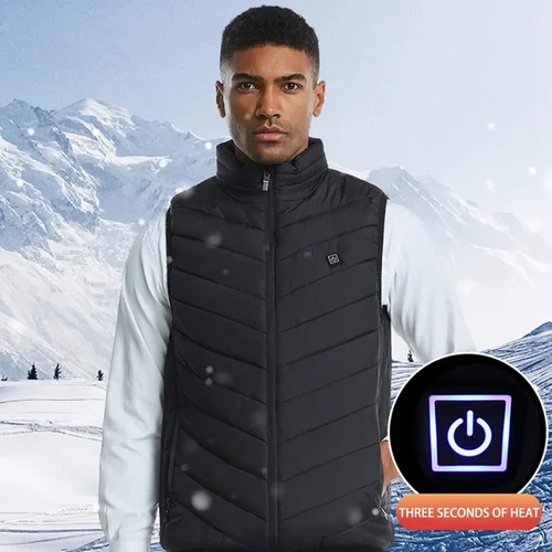 Vista 6 de Chaleco térmico para mujeres y hombres, chaqueta ligera con calefacción eléctrica para exteriores (pilas no incluidas)