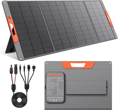 Vista 11 de SOKIOVOLA [Actualizado] Paneles solares plegables 50W Cargador de panel solar portátil 3 puertos de salida (USB-A USB-C DC) Panel solar plegable