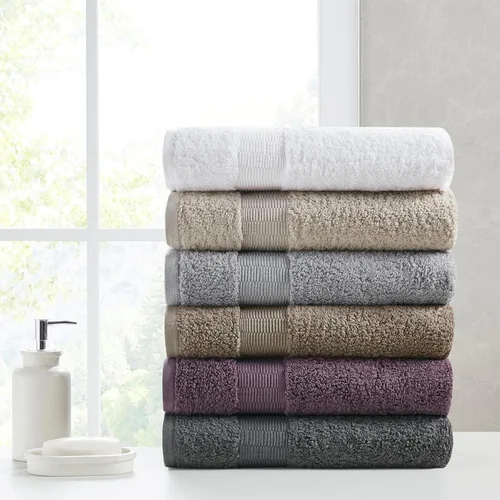 Vista 6 de Madison Park SIGNATURE Luce - Lujoso juego de toallas de baño 100% algodón egipcio, sedosas, suaves y altamente absorbentes, calidad de spa premium