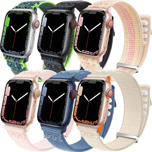 Vista 12 de Paquete de 6 correas deportivas compatibles con Apple Watch de 1.496 in 1.575 in 1.614 in 1.654 in 1.732 in 1.772 in 1.811 in 1.929 in para iWatch