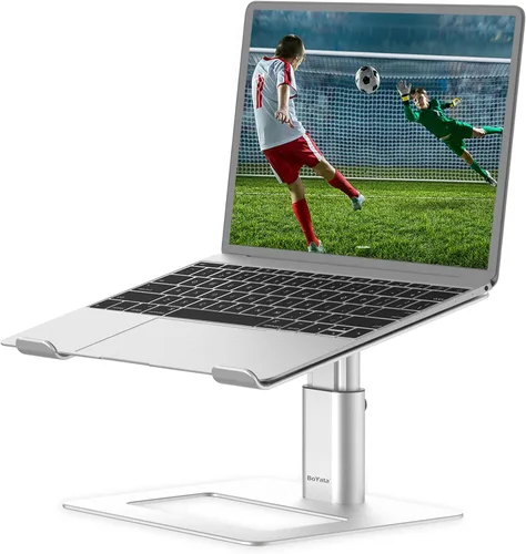 Vista 8 de BoYata Soporte para laptop, elevador de altura ajustable para portátiles de Negro