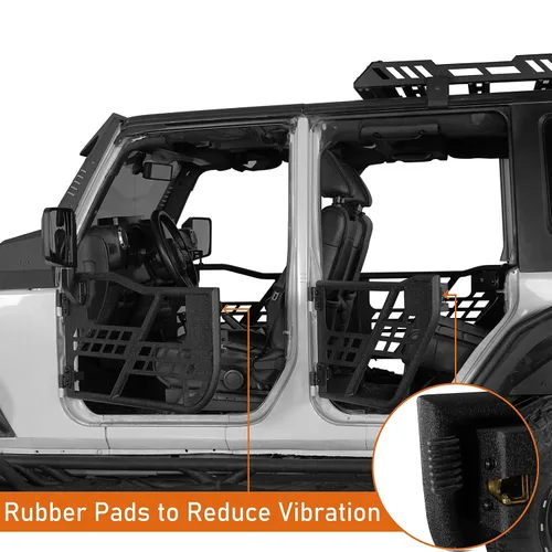 Vista 5 de Hooke Road para Jeep Wrangler JK - Puertas tubulares de medio camino para todo terreno, compatibles con Jeep Wrangler JK Unlimited de 4 puertas