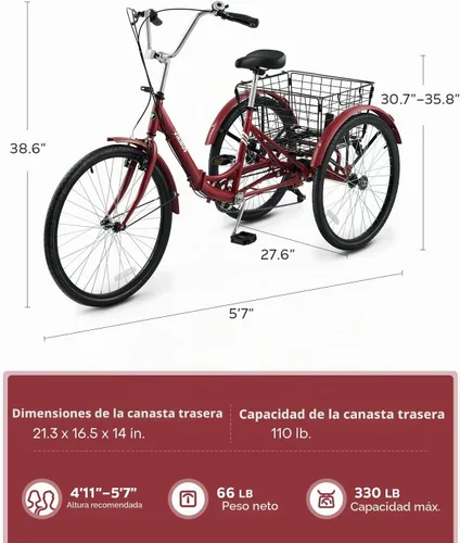 Vista 8 de VIRIBUS Folding Tricycle for Adults