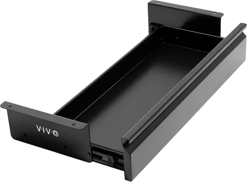 Vista 13 de VIVO DESK-AC03A-B - Cajón deslizante para debajo del escritorio de 16 pulgadas sin funda, organizador de almacenamiento de oficina en casa, negro
