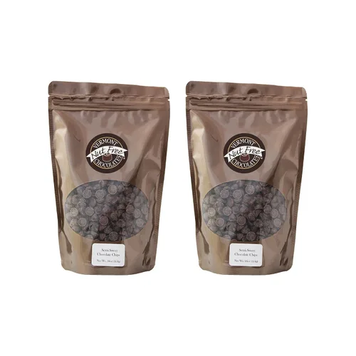 Vista 10 de Vermont Nut Free Chocolates Chips para hornear (chocolate con leche) 16 onzas, 2 bolsas, sin nueces, sin huevo, Kosher