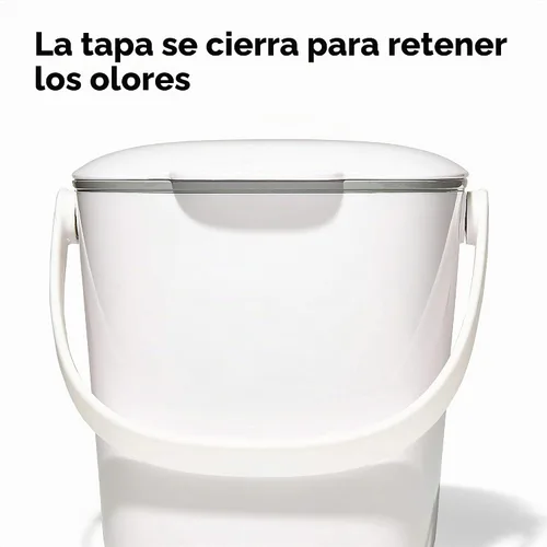 Vista 4 de OXO OXO Good Grips - Cubo de basura para compost (1,75 galones/6,62 L)., Blanco/Gris