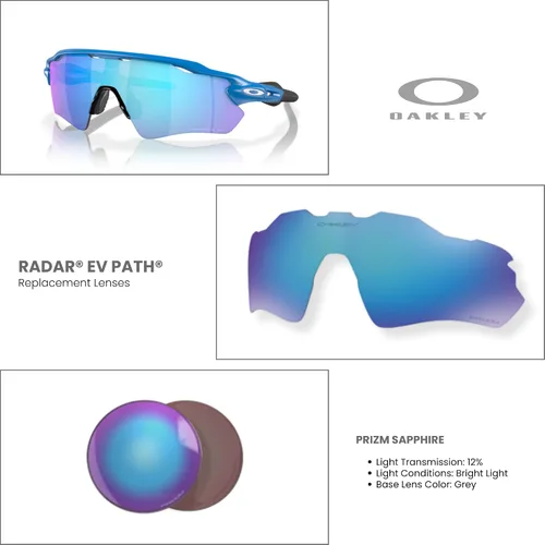 Vista 2 de Oakley Original Radar EV Path OO9208 PRIZM Replacement Lenses For Men For Women + BUNDLE with Designer iWear Care Kit