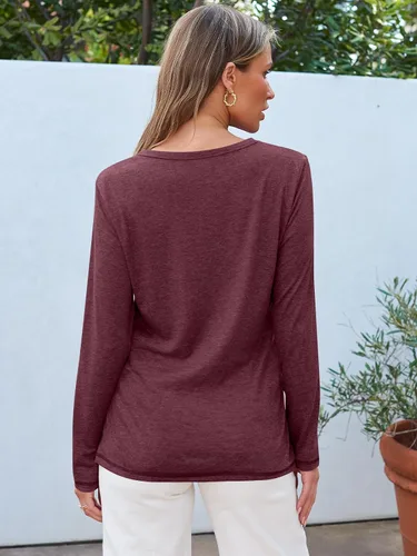 Vista 9 de SUNBS Paquete de 3 camisas de manga larga para mujer, ajuste holgado, ropa de otoño, ropa de moda 2025, camisetas básicas de entrenamiento, trajes