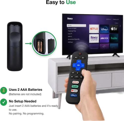 Vista 4 de Control remoto universal para televisores Roku TV, reemplazo