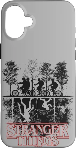 Vista 23 de Stranger Things Upside Down Hawkins Ride - Carcasa con logotipo para iPhone 17