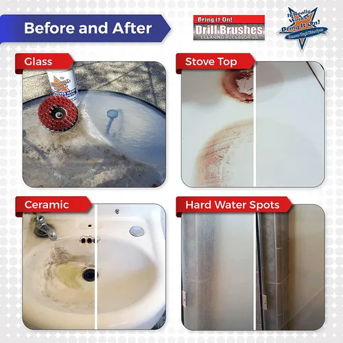 Vista 3 de BRING IT ON! CLEANER Sellador removedor de manchas de agua dura de 16 onzas, manchas de agua en el vidrio, acumulación de agua dura.