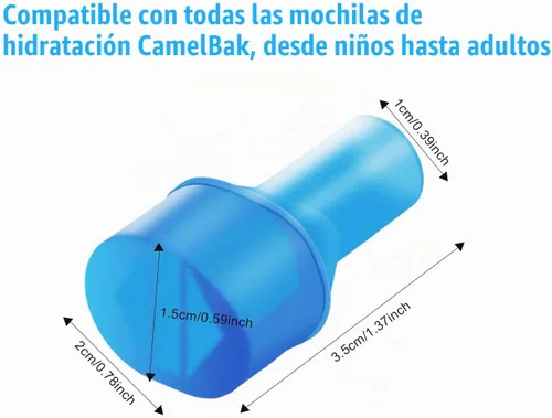 Vista 7 de Válvula de mordida grande de repuesto Boquilla Válvula de vejiga de hidratación de agua, paquete de 4 Azul