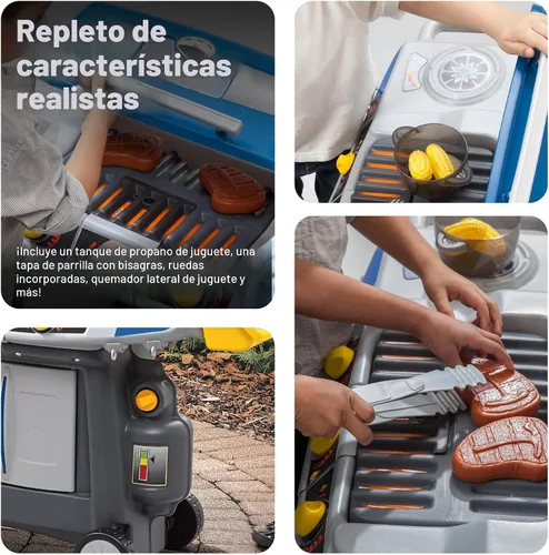 Vista 2 de Step2 Sizzle & Smoke BBQ Grill Kids Playset, sonido y efecto humo