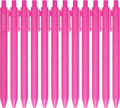 Vista 9 de U-RIGHT 12 piezas de bolígrafos de tinta de gel, tinta negra de 0.5 mm, punta fina, escritura suave, bolígrafos bonitos para oficina y escuela Verde