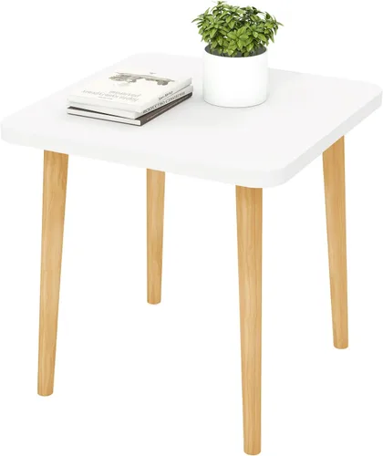 Vista 11 de Mesa auxiliar cuadrada pequeña para sala de estar, negro, 20 pulgadas