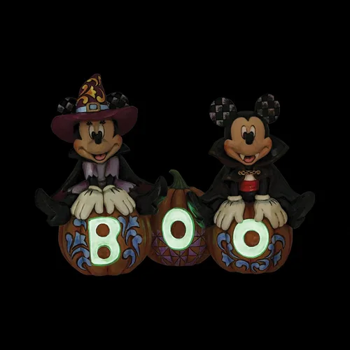 Vista 5 de Enesco Disney Traditions by Jim Shore - Figura de Halloween de Mickey y Minnie Mouse, 7.25 pulgadas, multicolor