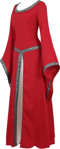 Vista 2 de Zhitunemi Vestido renacentista para mujer, disfraz medieval de Halloween, vestido gótico